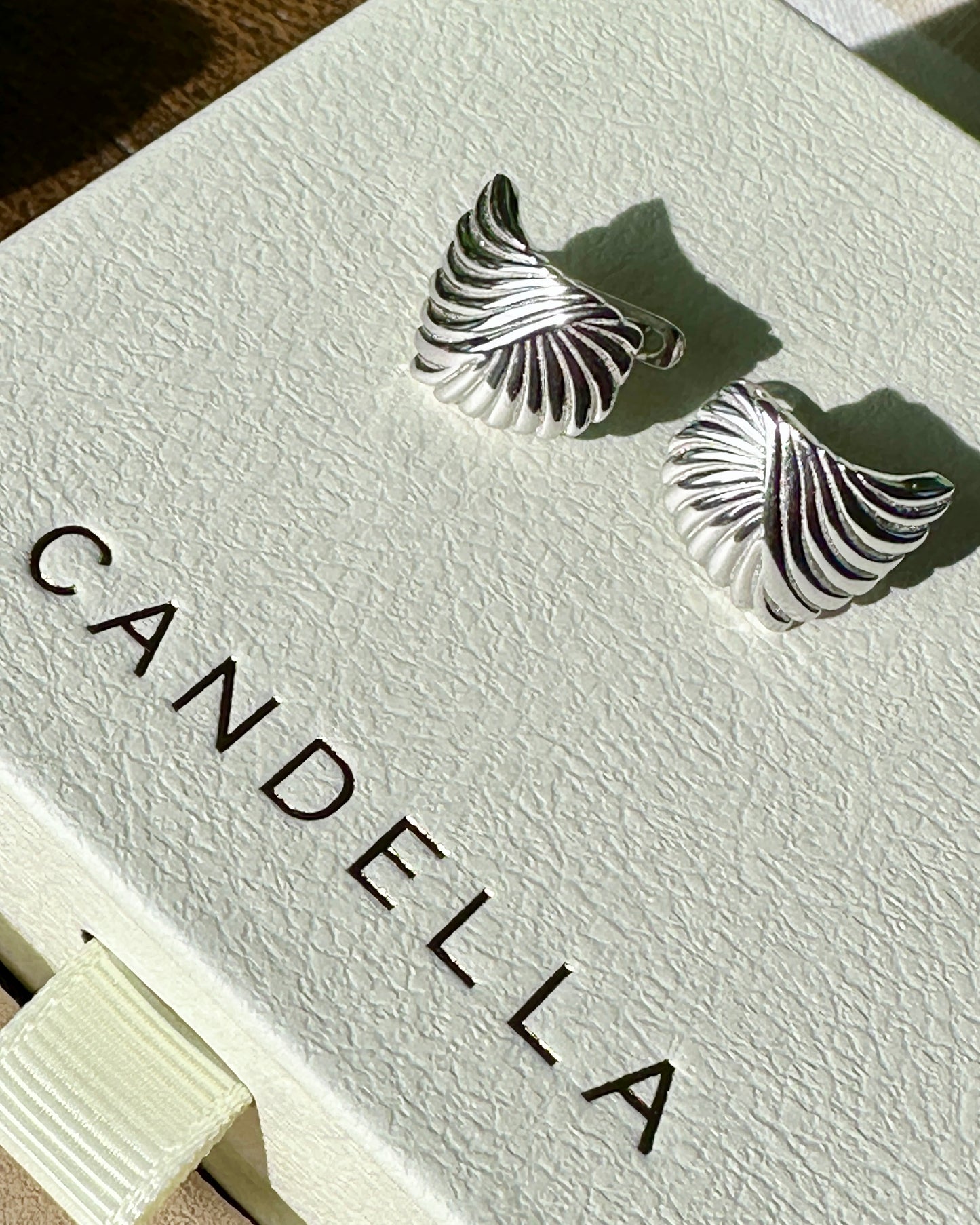 Ripple Statement Earrings Silver