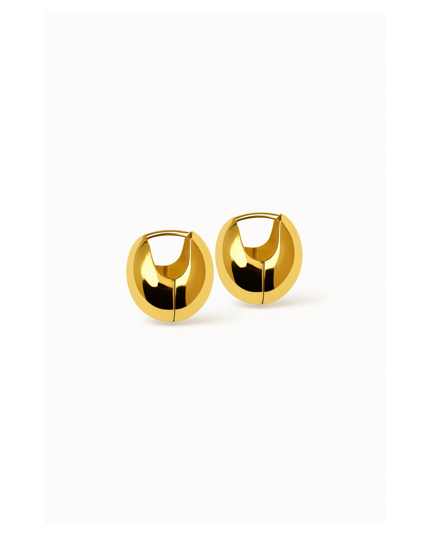 Candella Chunky Ball Huggie Earrings Gold H1