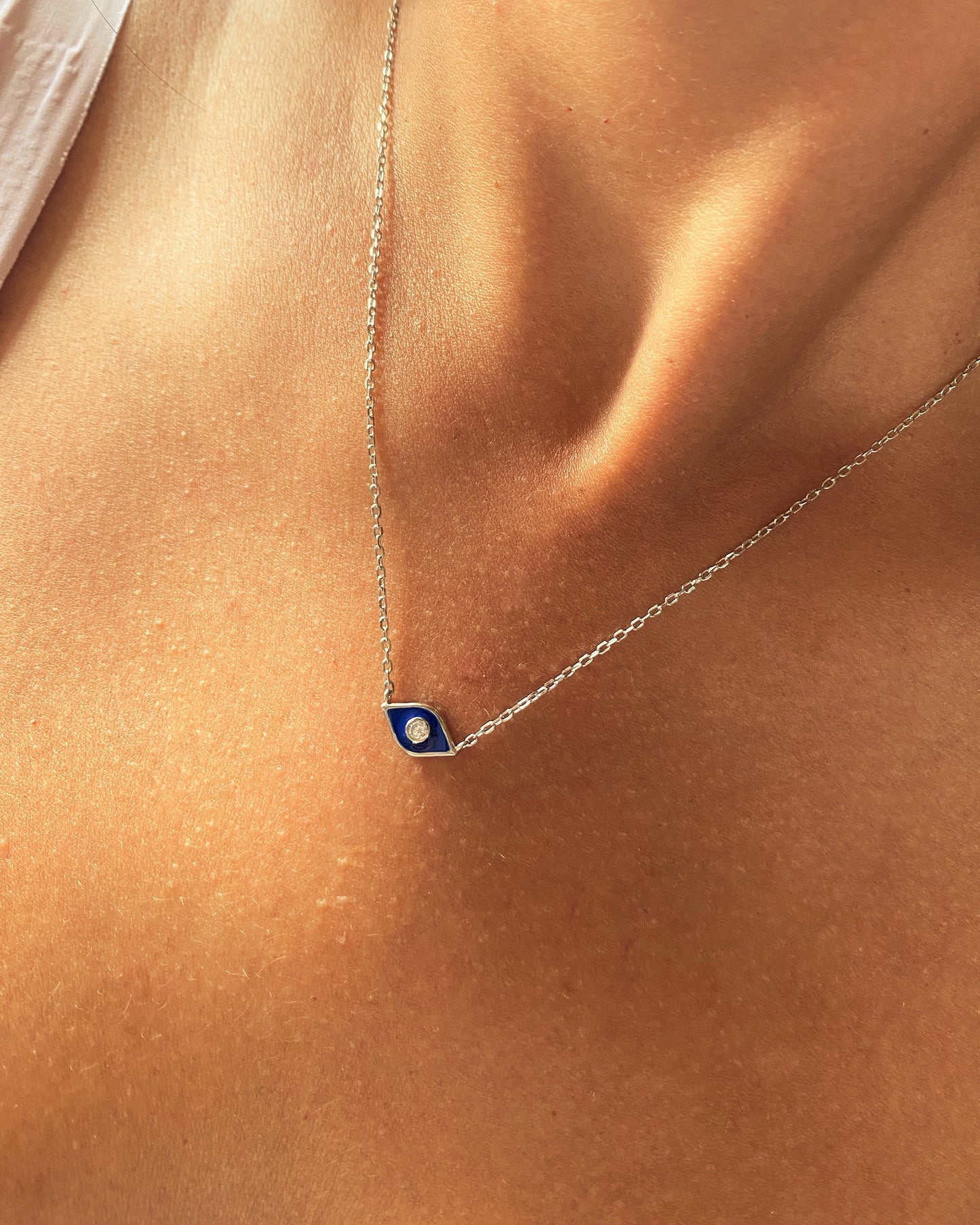 Evil Eye Necklace Silver