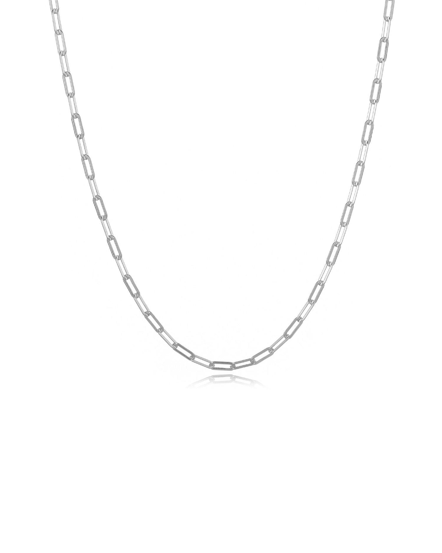 Mini Paperclip Chain Necklace Silver