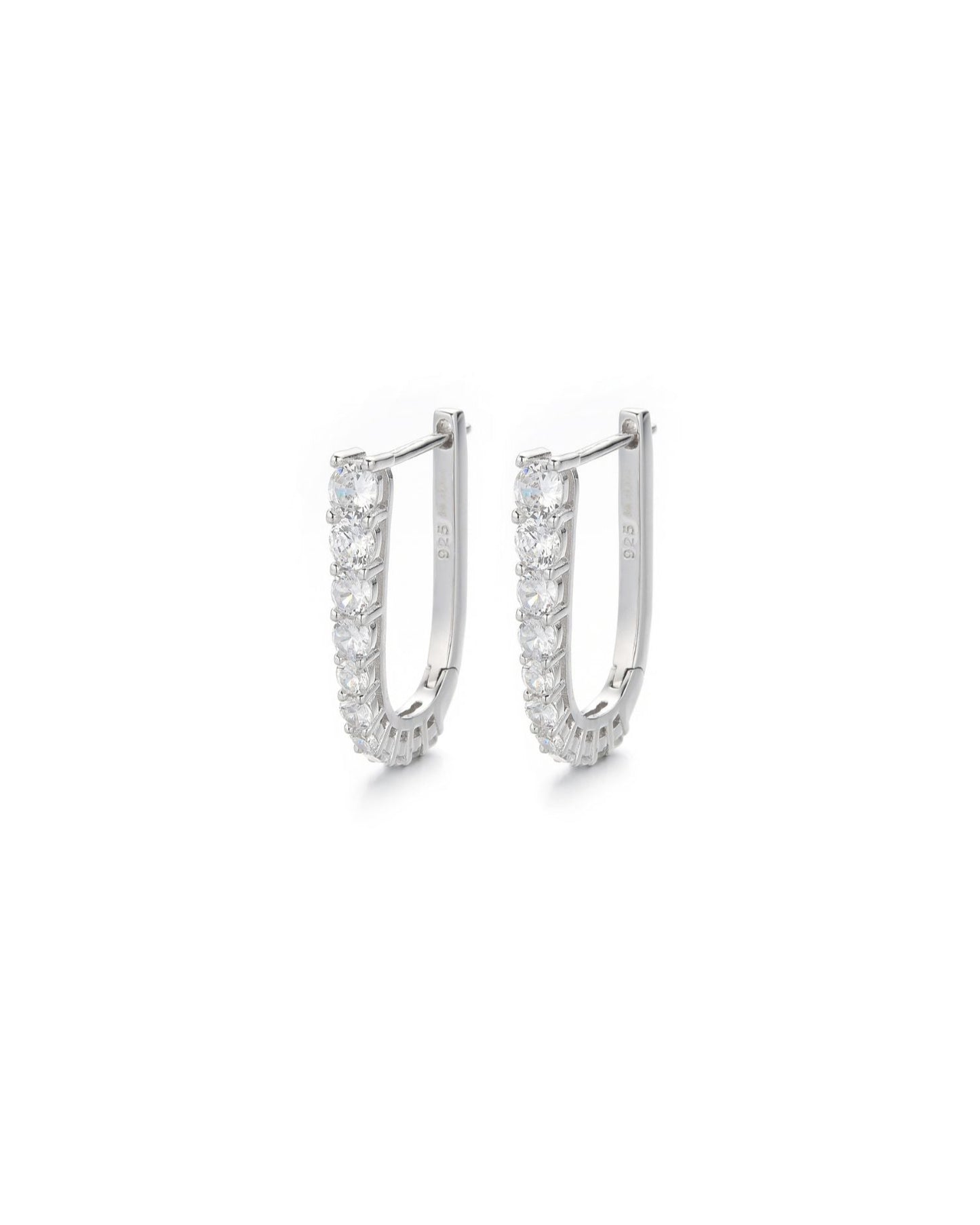 U Hoop Earrings Silver