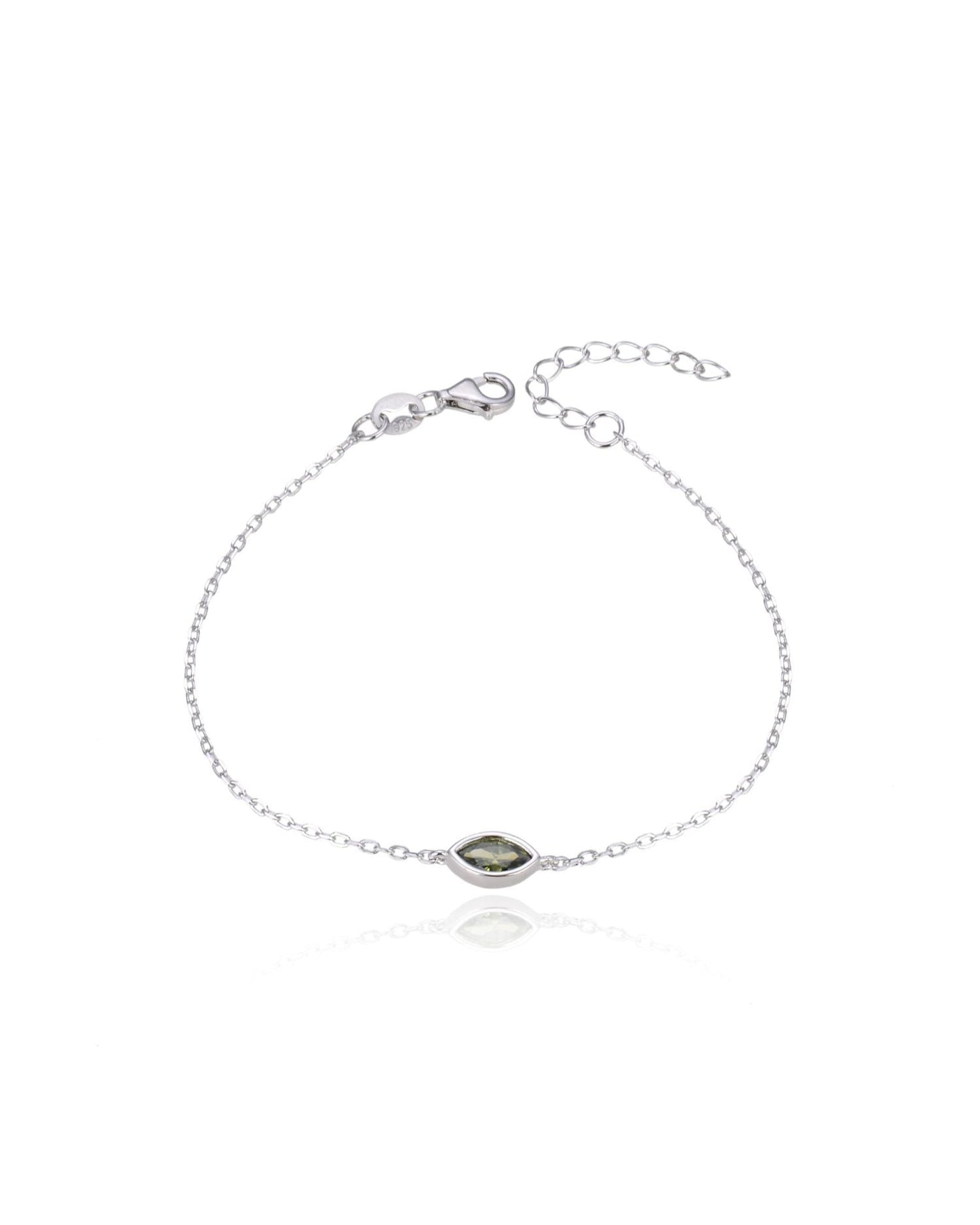 Candella Birthstone Bracelet Silver - August