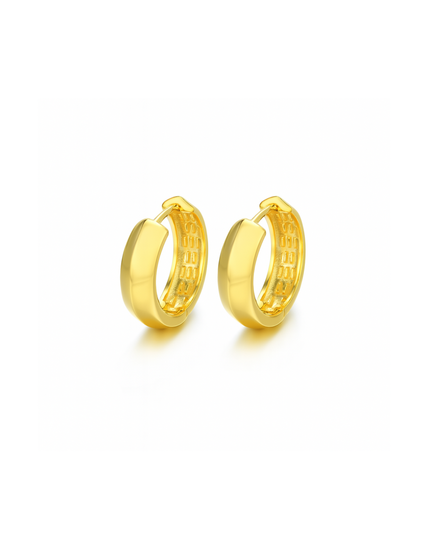 Candella Chunky Plain Hoop Earrings Gold
