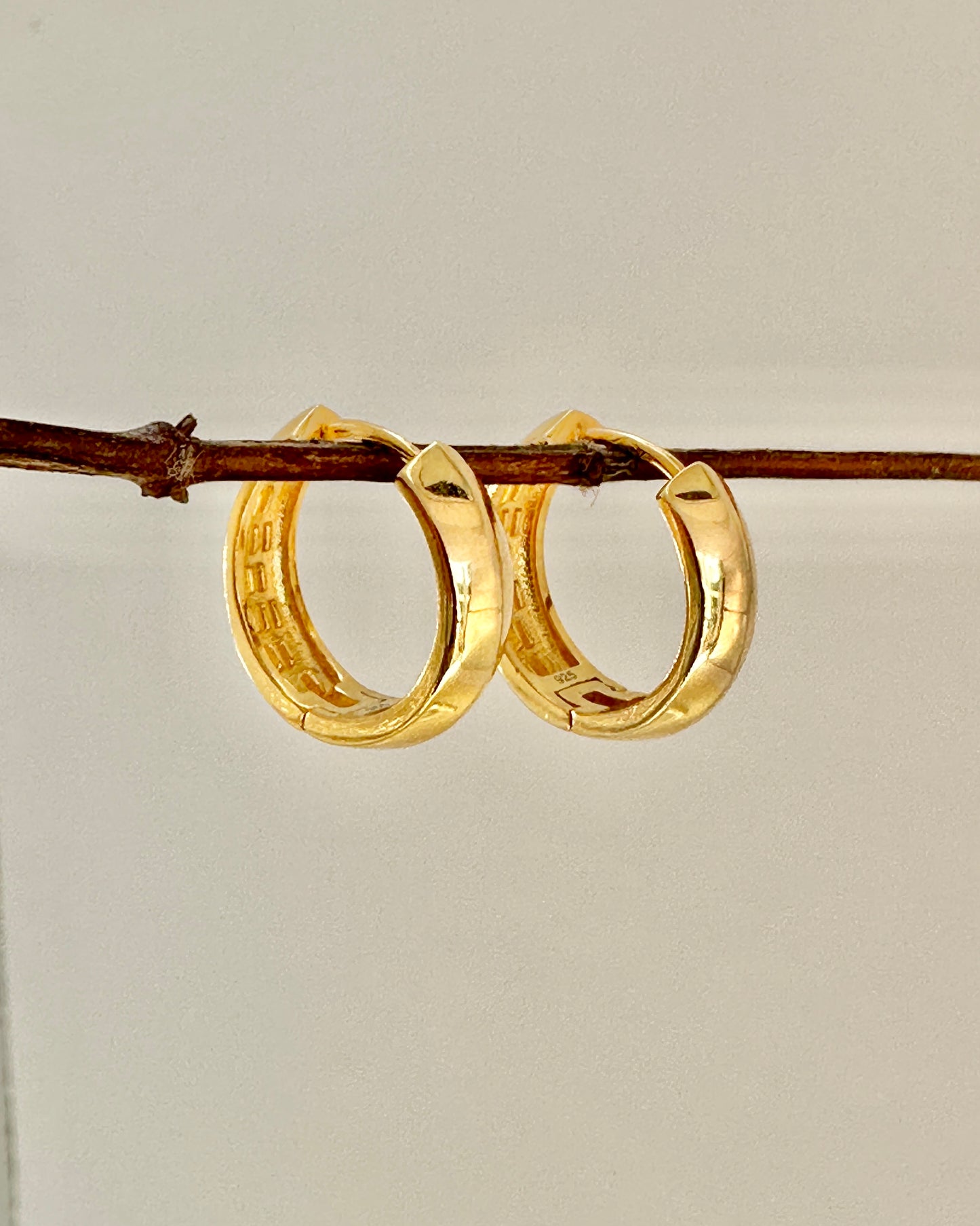 Candella Chunky Plain Hoop Earrings Gold