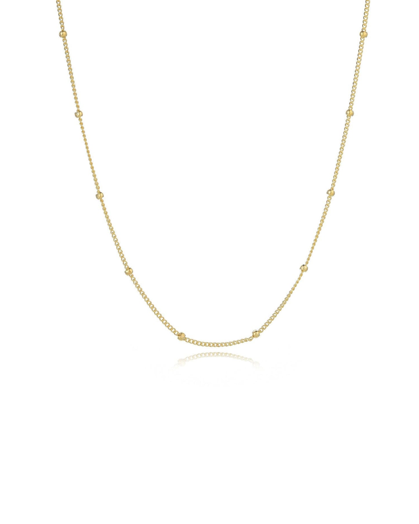 Fine Beaded Chain Necklace Gold