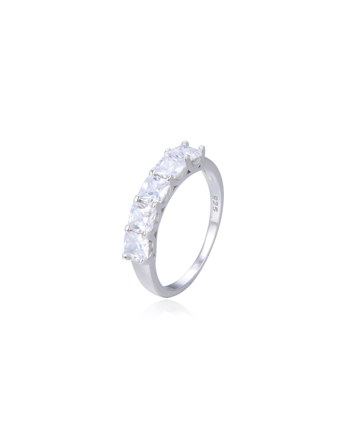 Five Stones Eternity Ring Silver