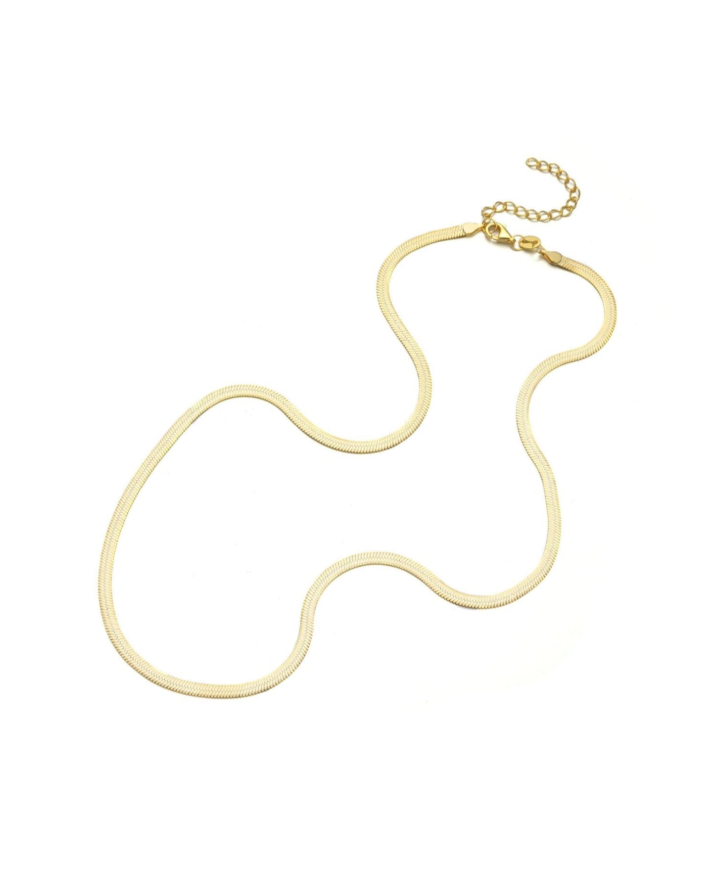 Candella Flat Snake Necklace Gold