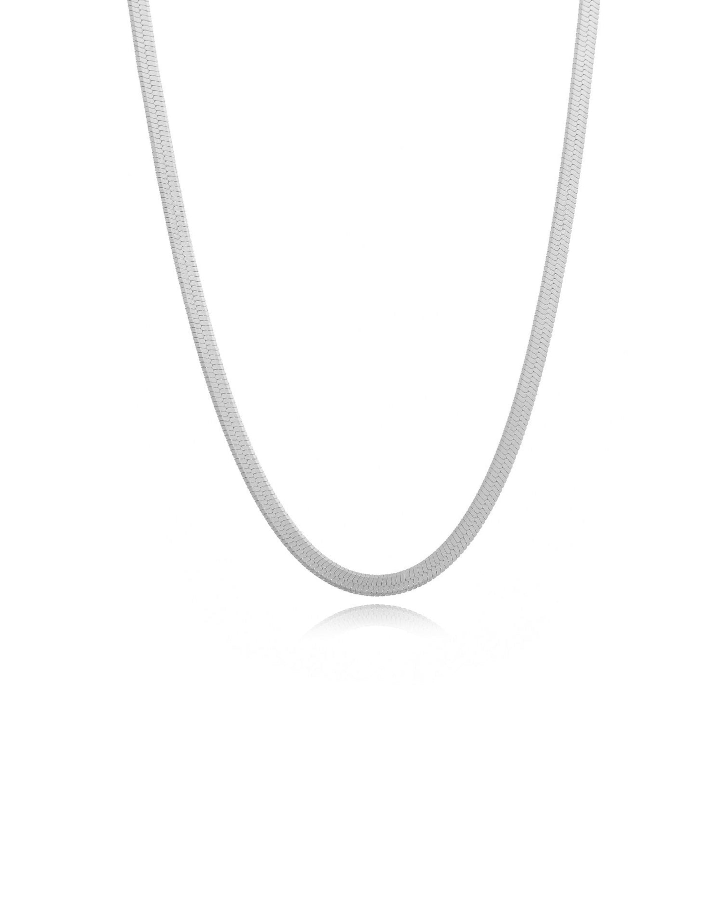 Candella Flat Snake Necklace Silver
