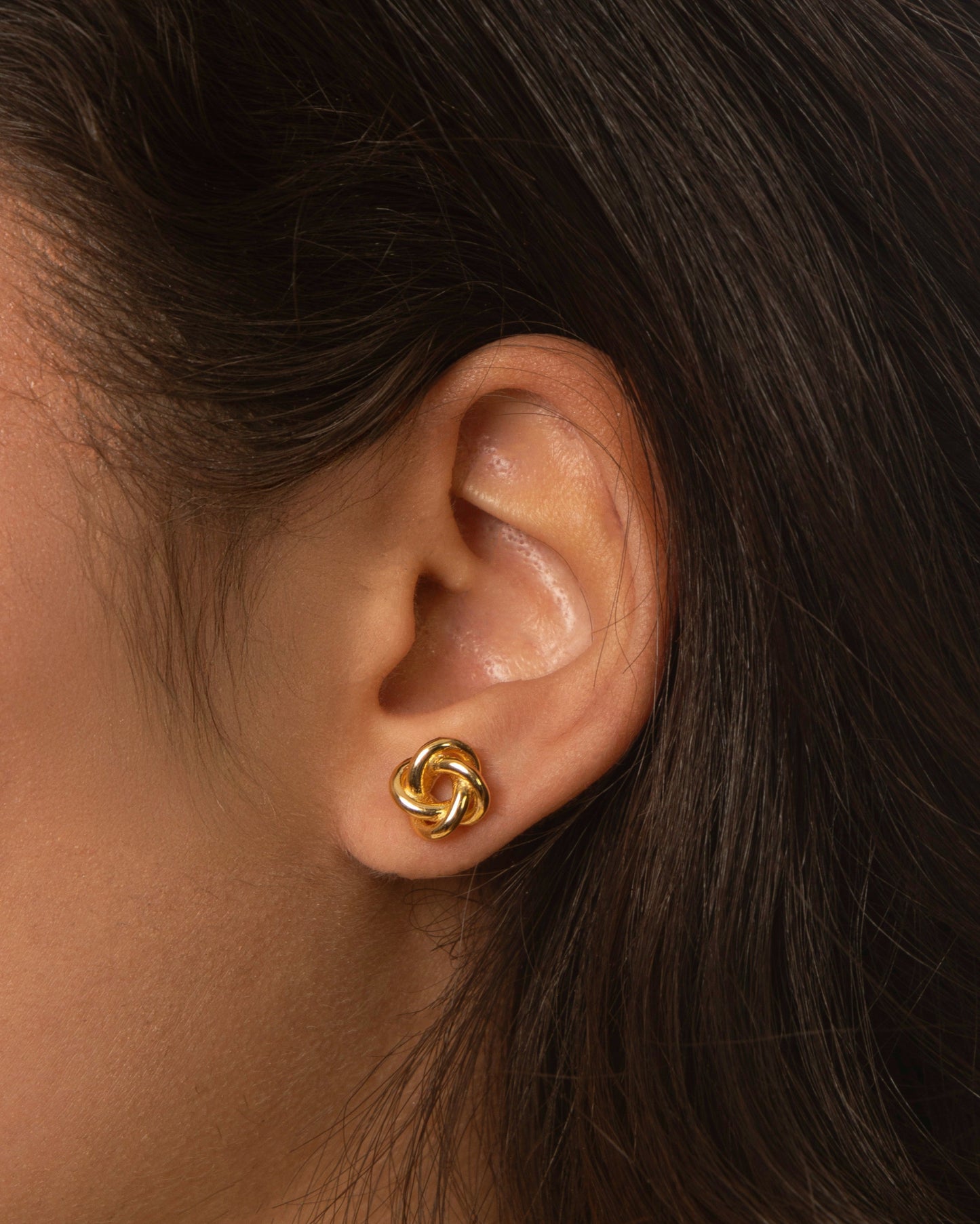 Candella Knot Stud Earrings Gold