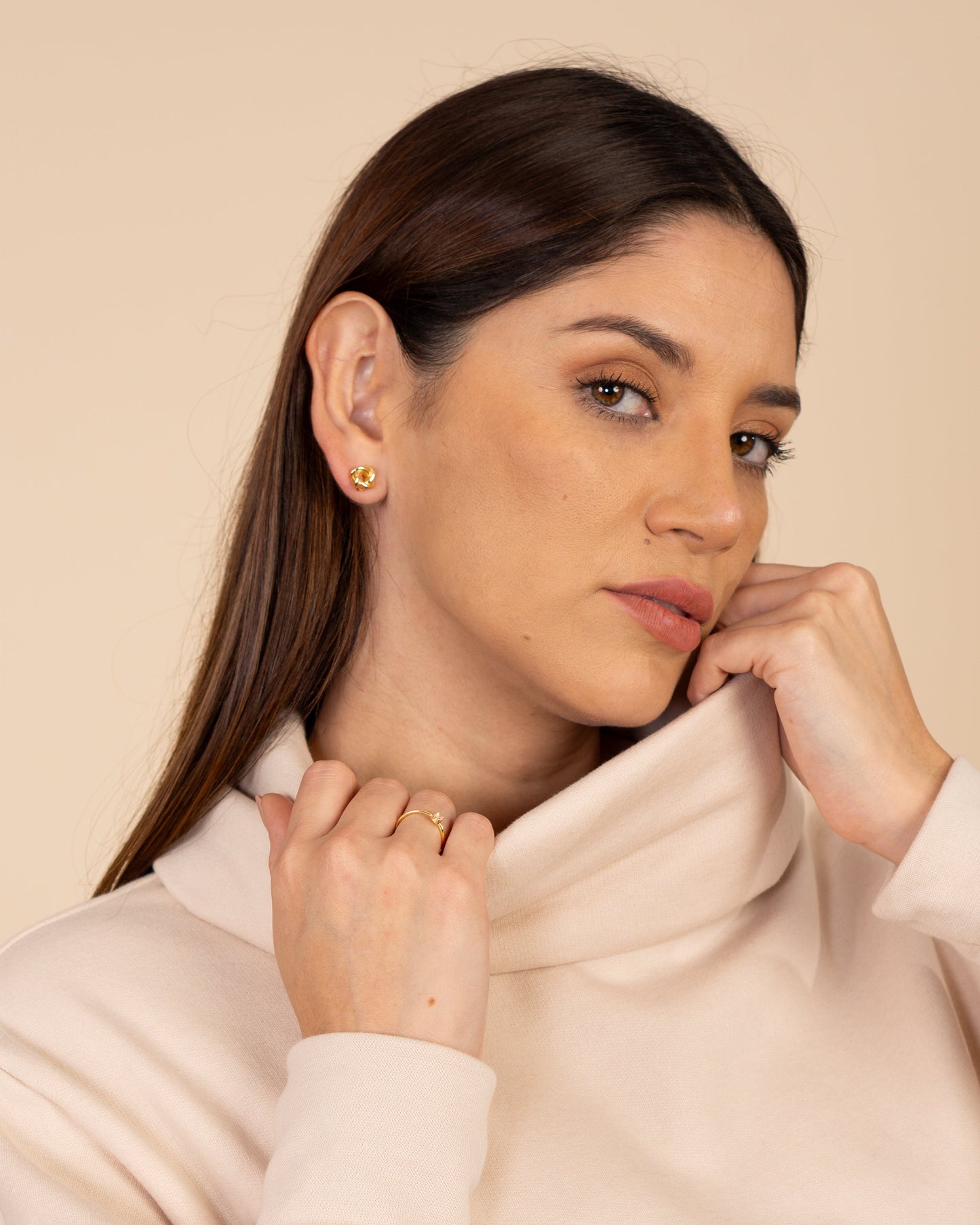 Candella Knot Stud Earrings Gold