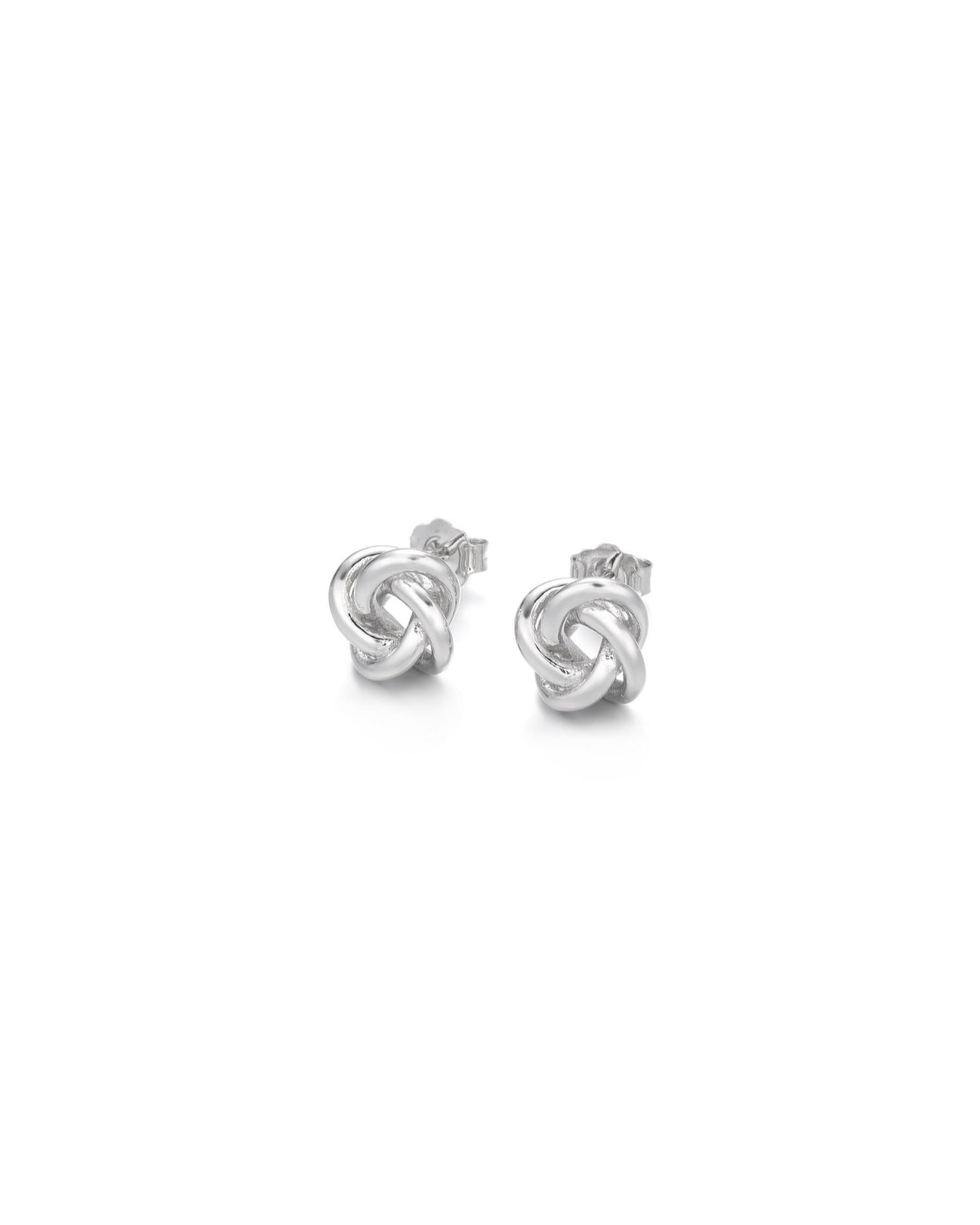 Candella Knot Stud Earrings Silver
