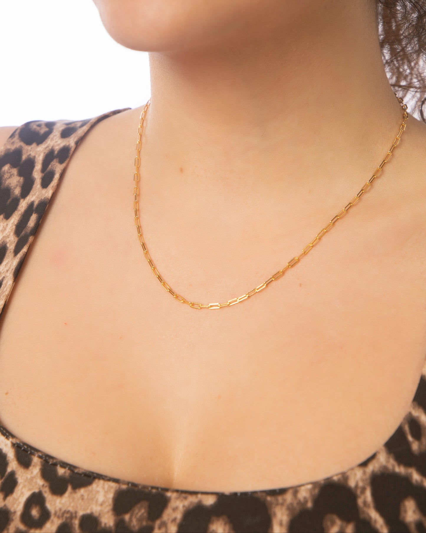 Candella Mini Paperclip Chain Necklace Gold M3