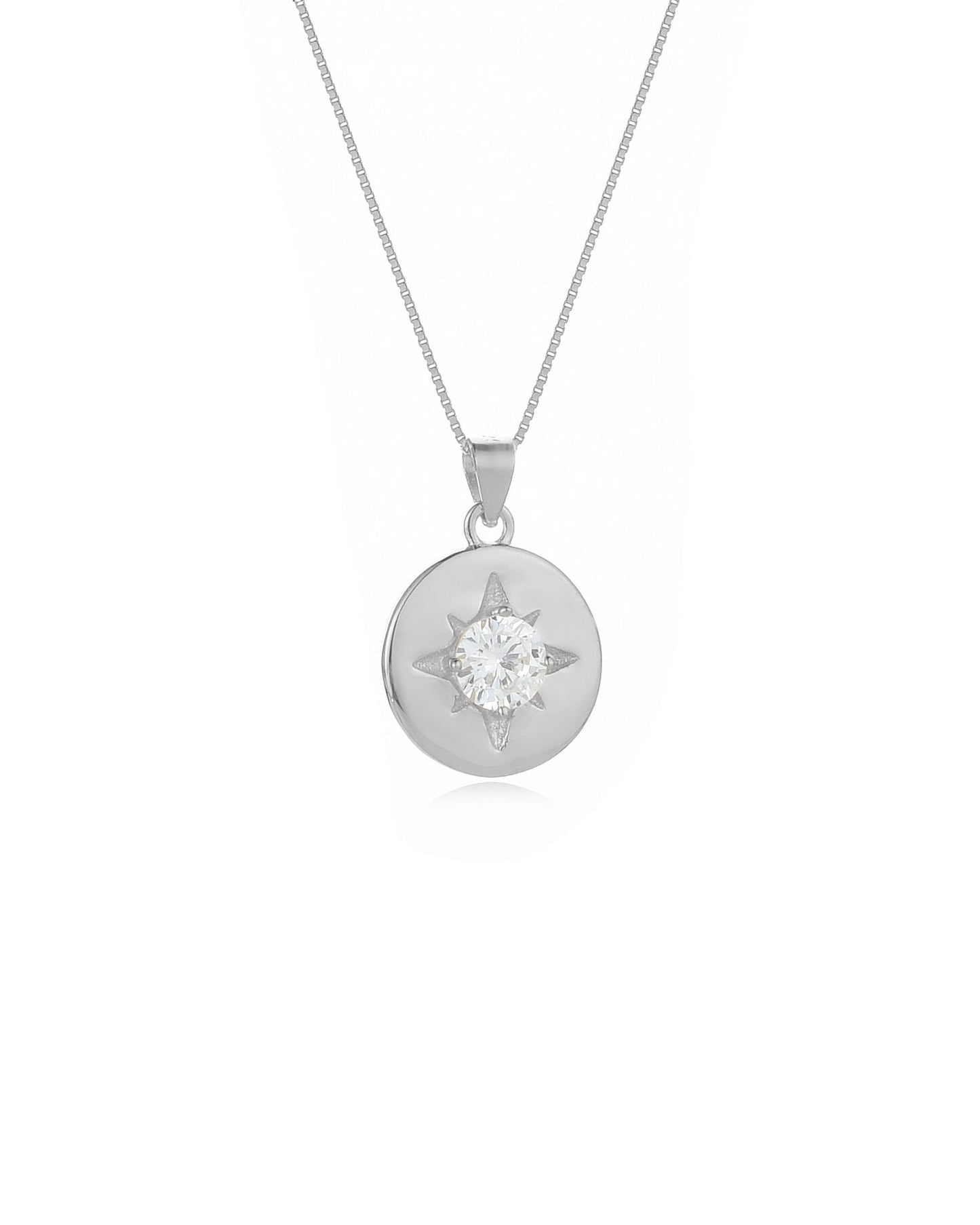 Candella North Star Pendant Necklace Silver