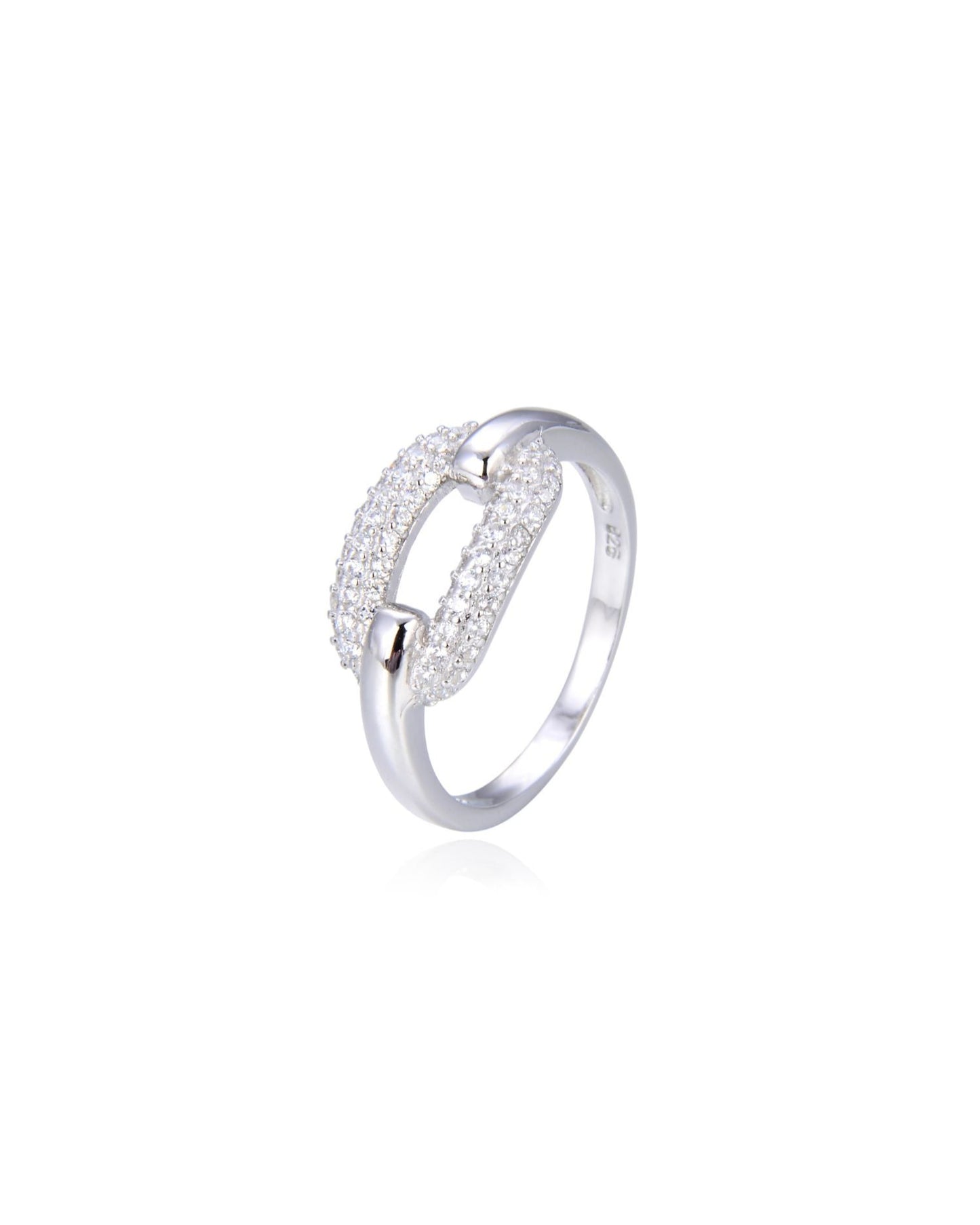 Pavé Link Ring Silver