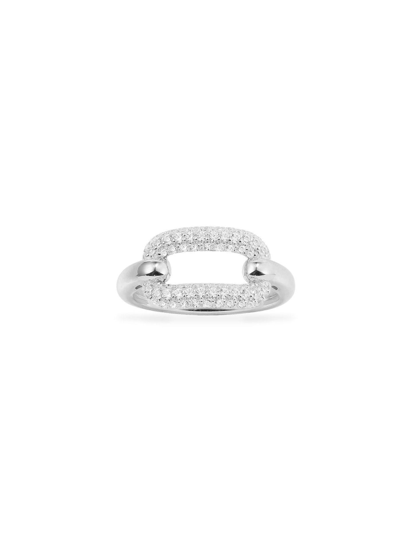 Pavé Link Ring Silver