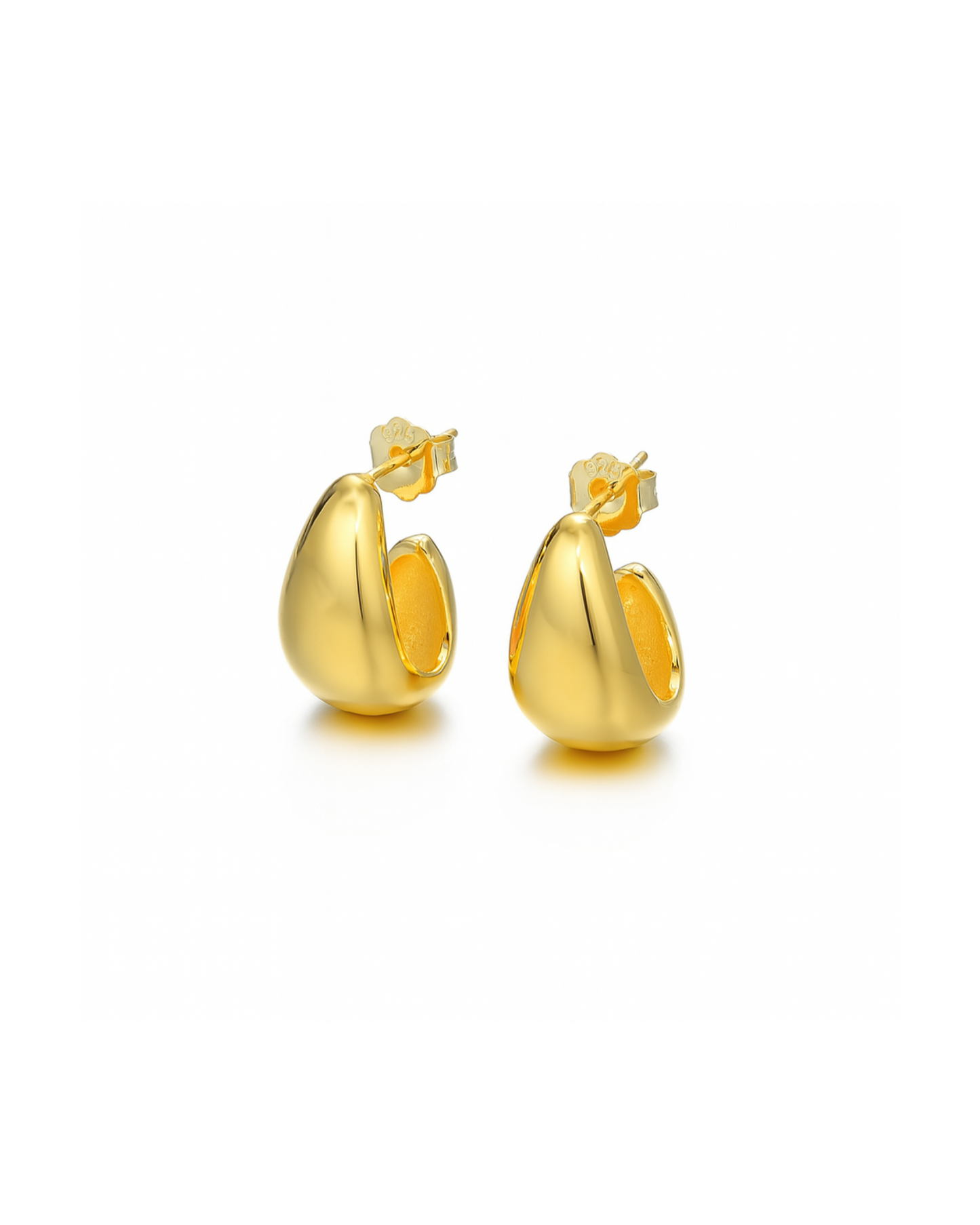 Candella Teardrop Chunky Stud Earrings Gold