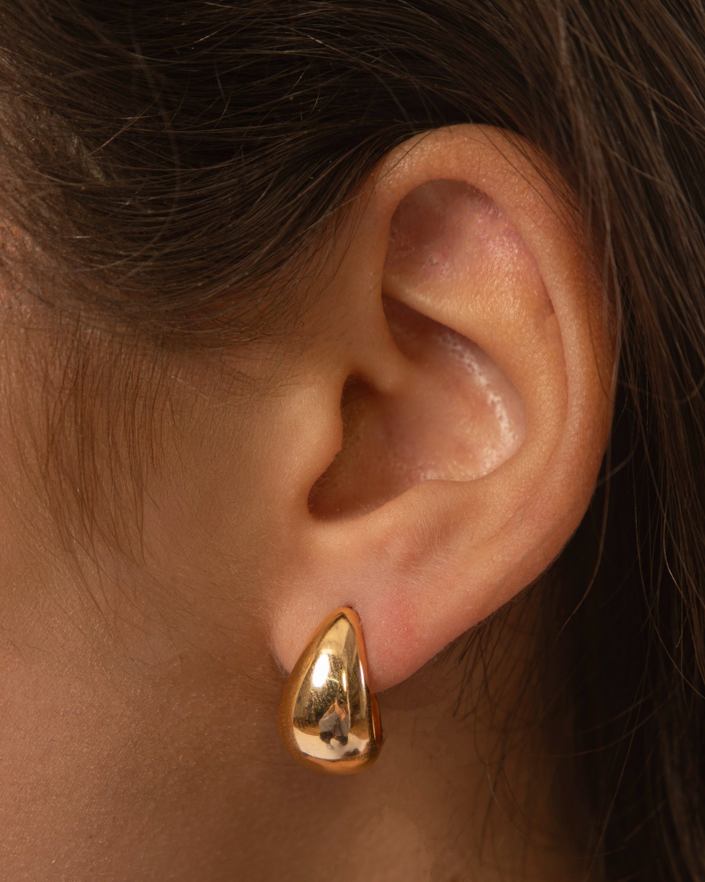 Candella Teardrop Chunky Stud Earrings Gold
