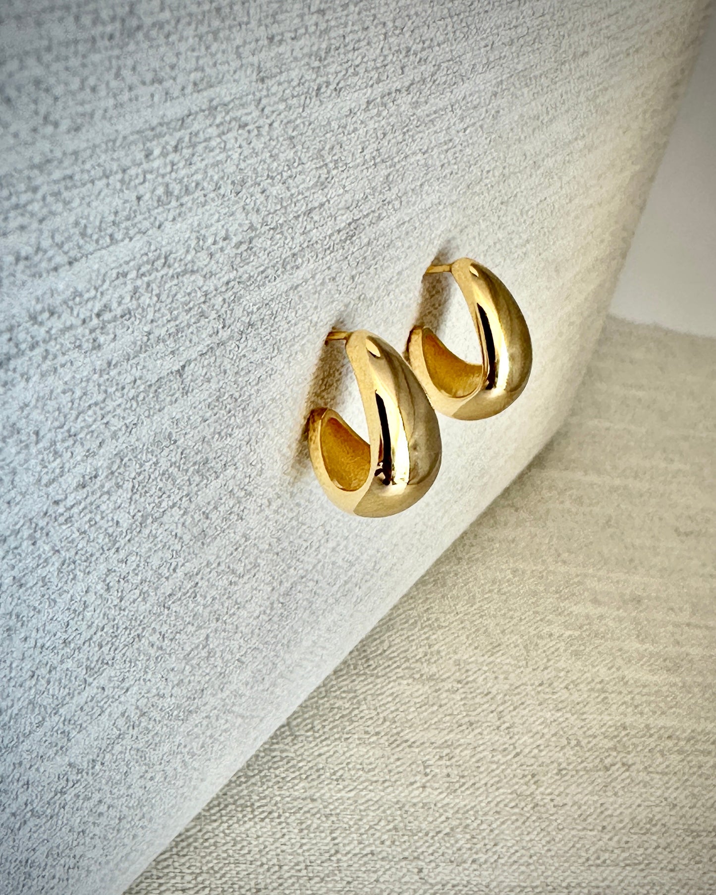 Candella Teardrop Chunky Stud Earrings Gold