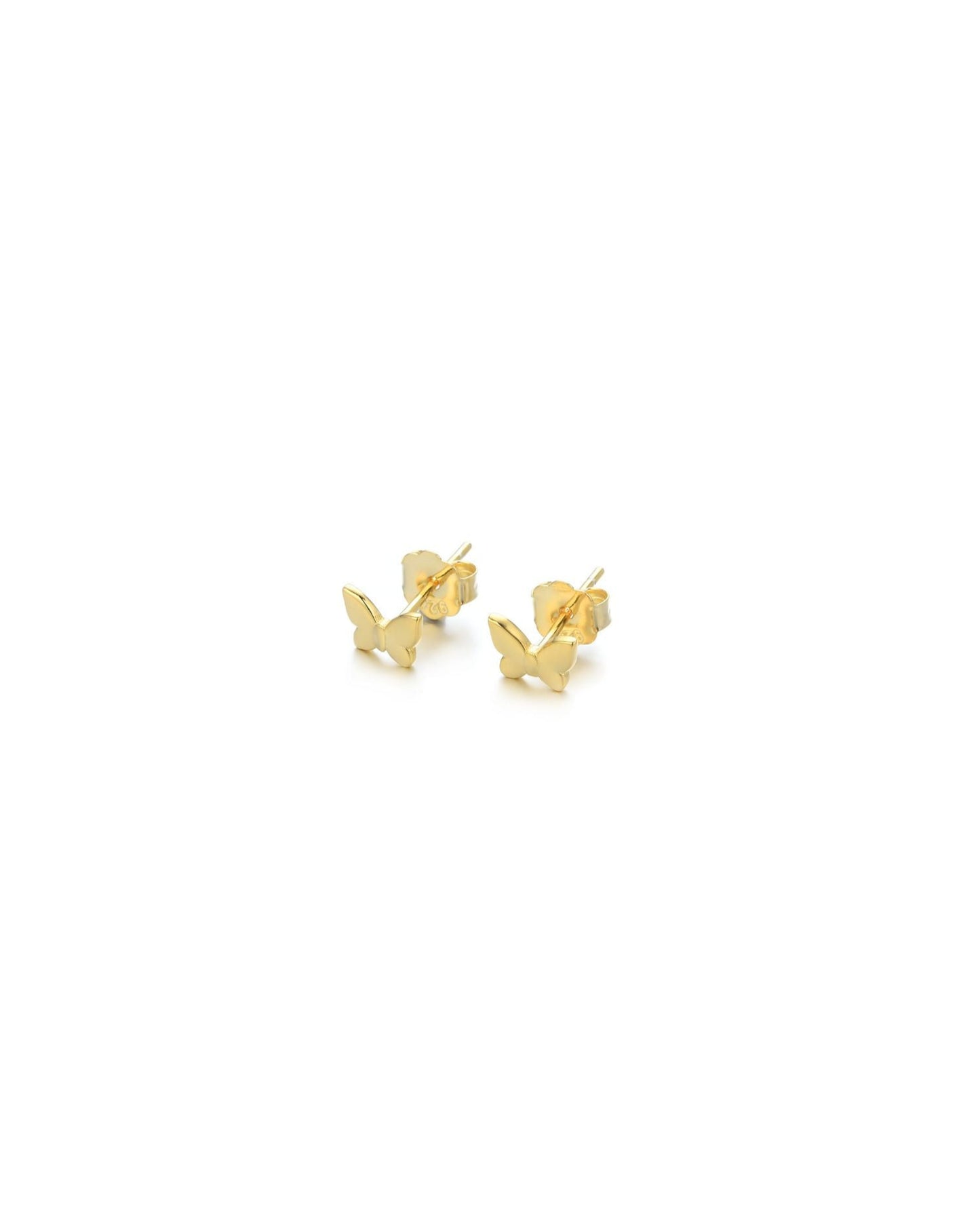 Candella Tiny Butterfly Stud Earrings Gold