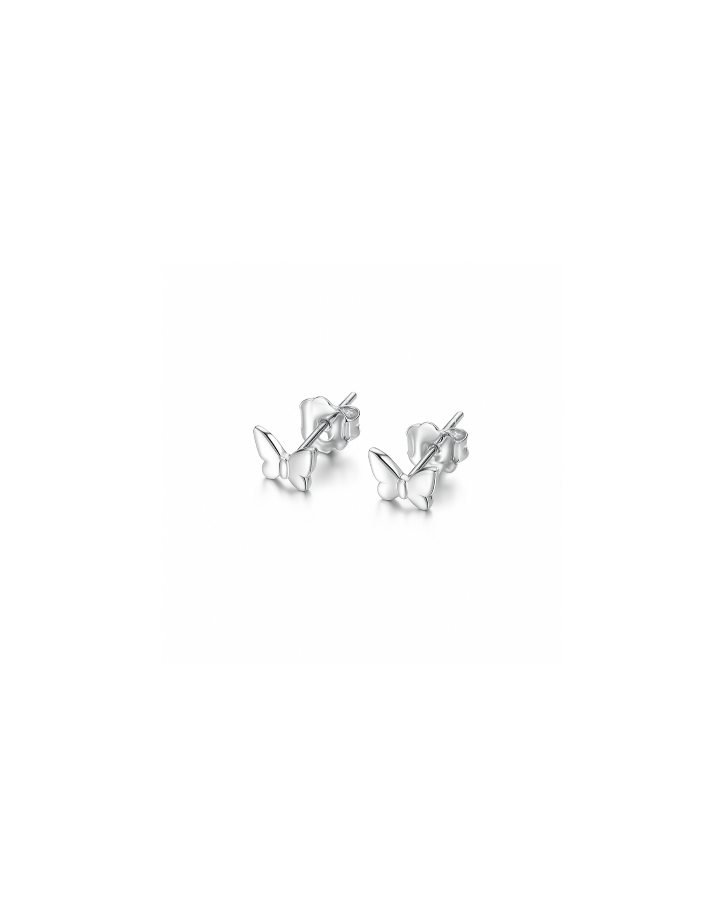 Candella Tiny Butterfly Stud Earrings Silver