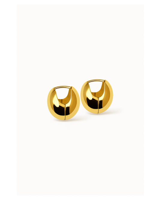 Candella Chunky Ball Huggie Earrings Gold H1