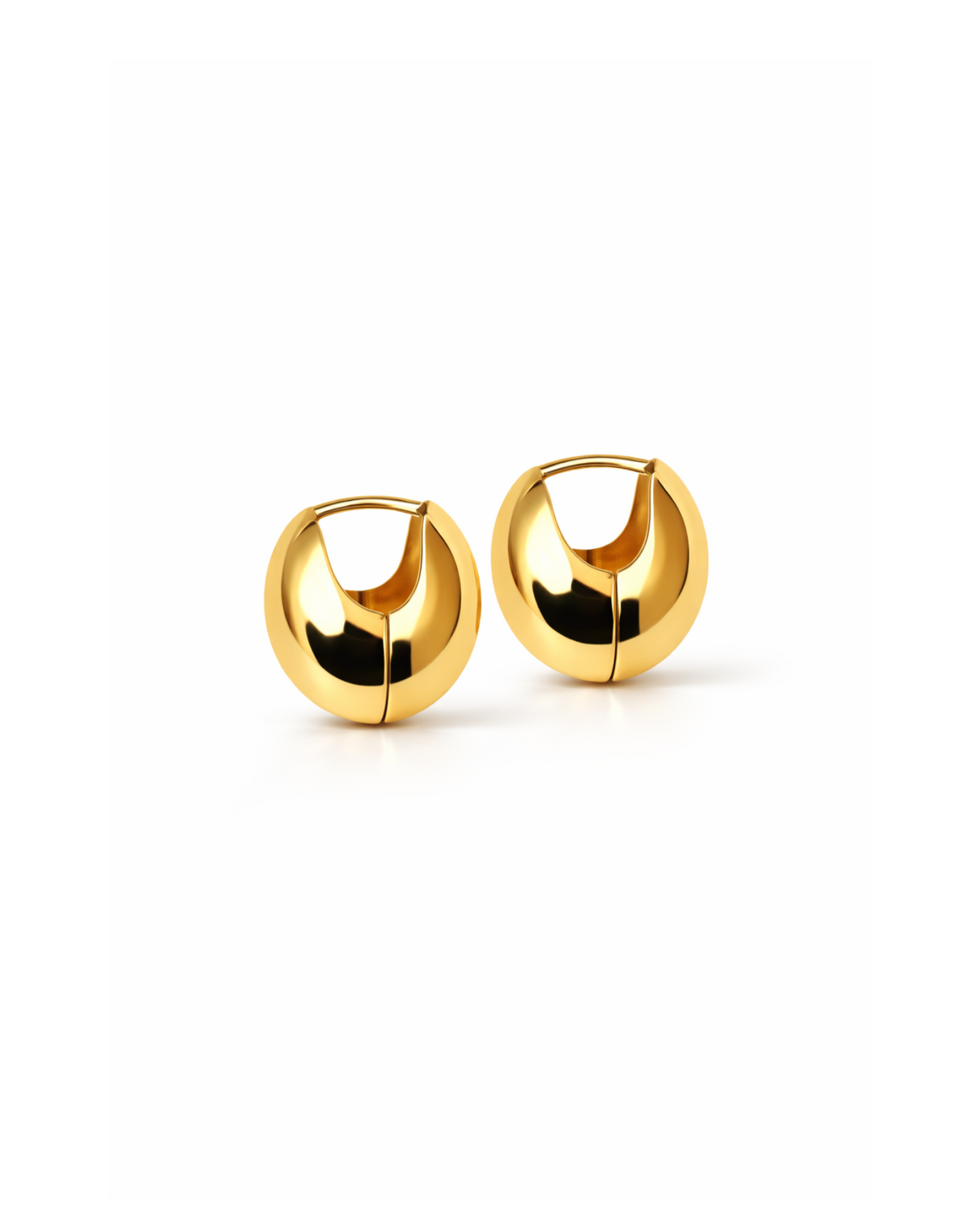 Candella Chunky Ball Huggie Earrings Gold