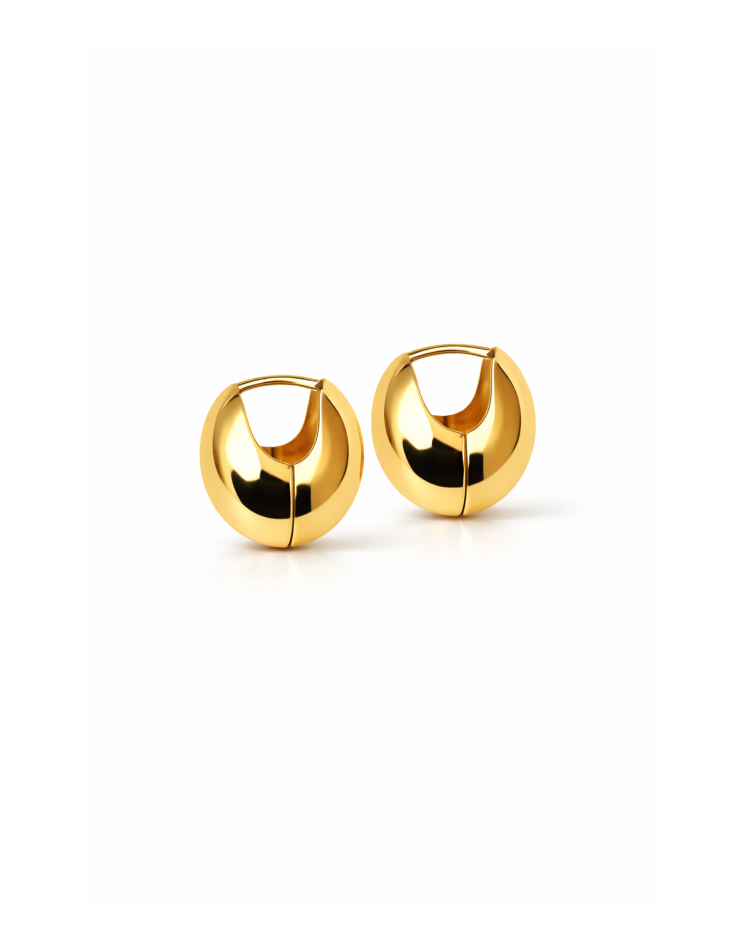 Candella Chunky Ball Huggie Earrings Gold