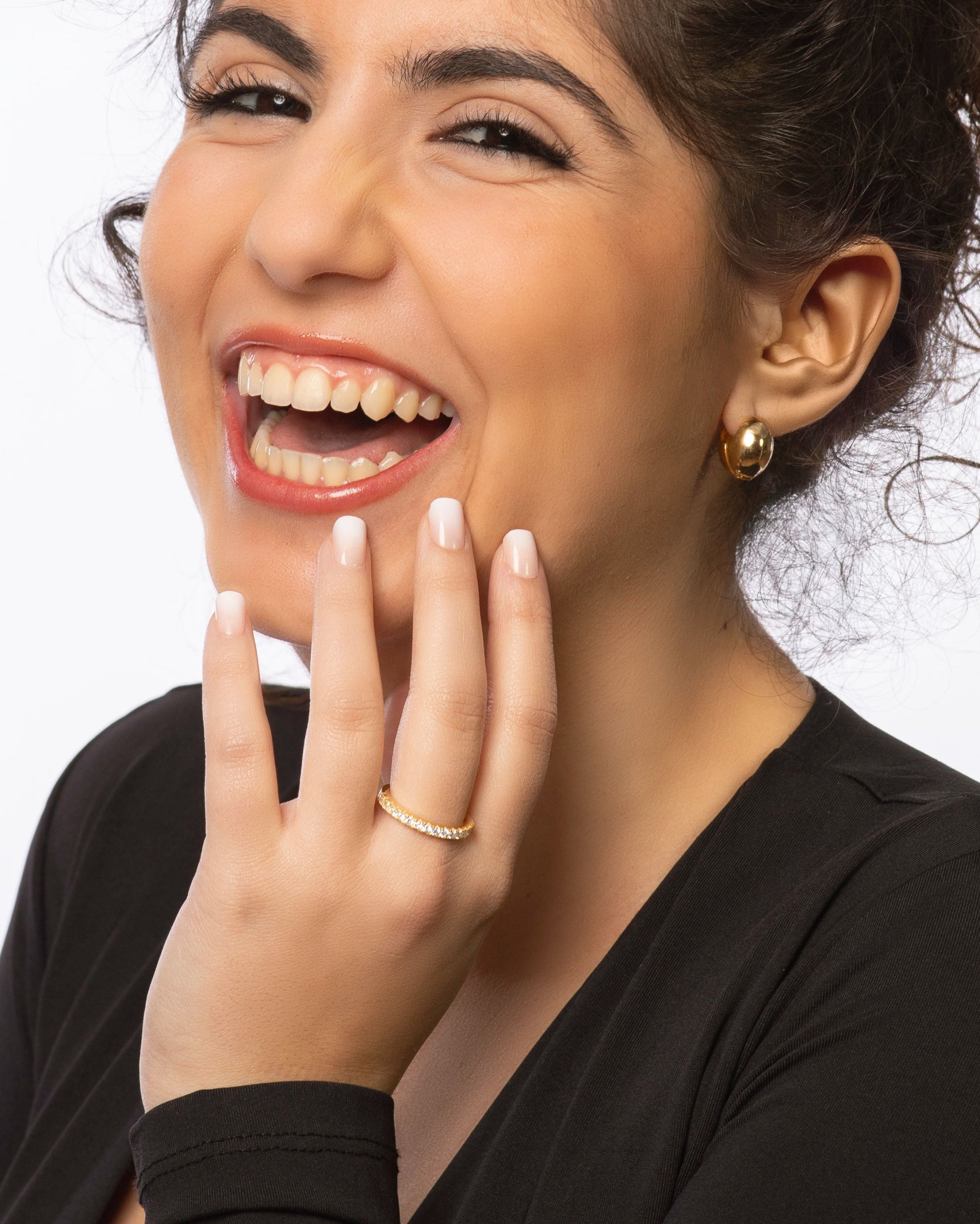 Candella Chunky Ball Huggie Earrings Gold