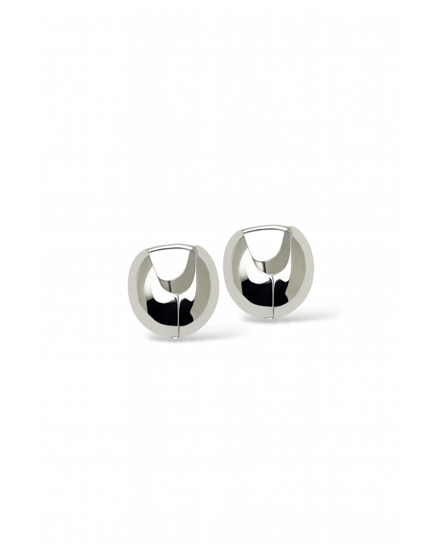Candella Chunky Ball Huggie Earrings Silver H3