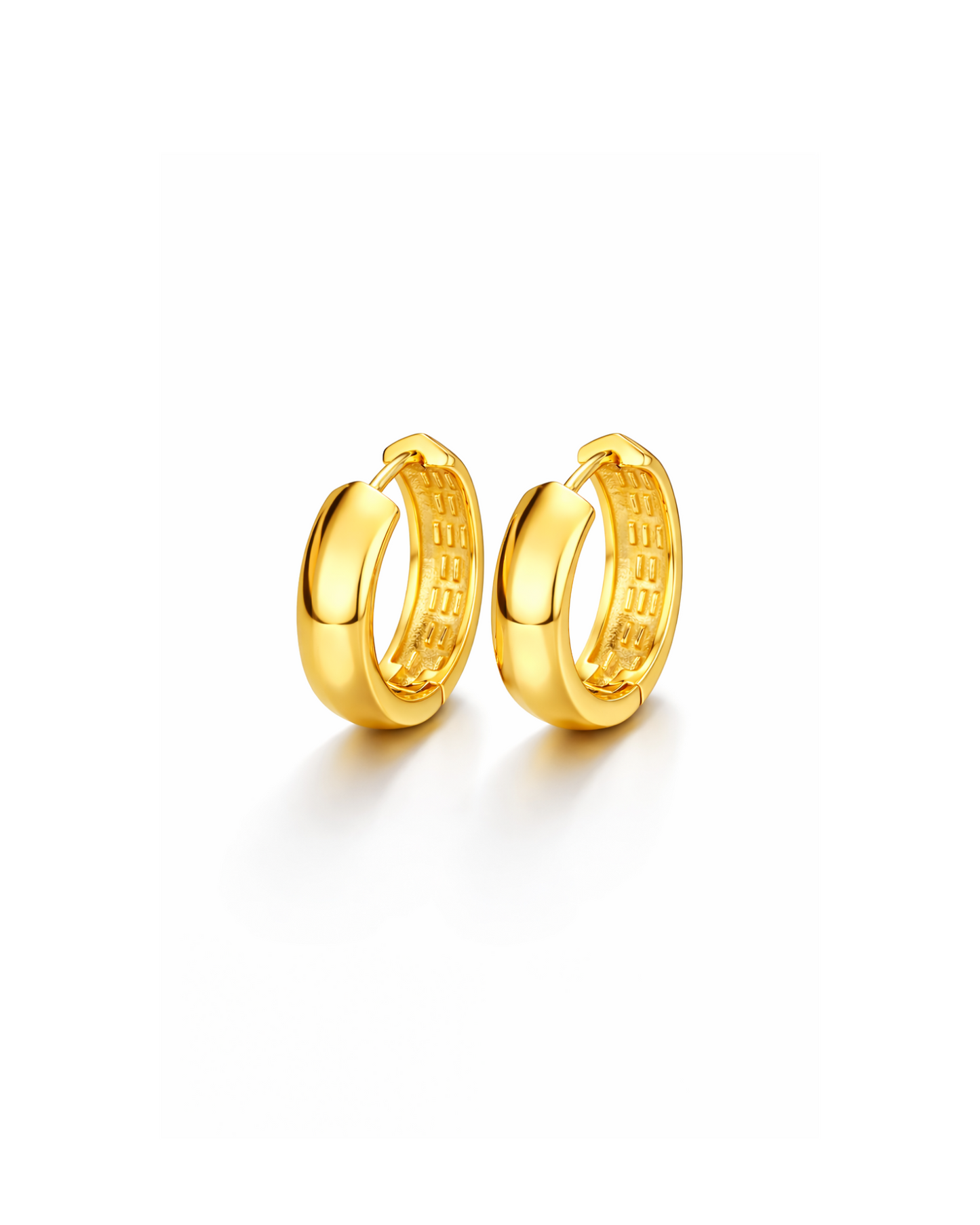 Candella Chunky Plain Hoop Earrings Gold