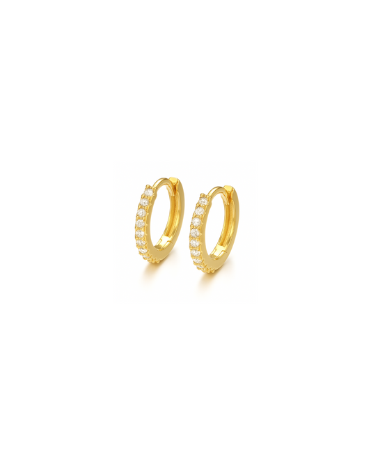 Candella Classic Pave Huggie Earrings Gold