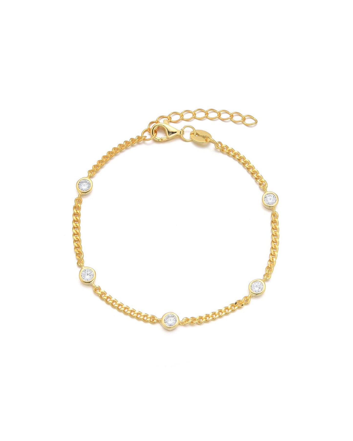 Candella Crystals Chain Bracelet Gold
