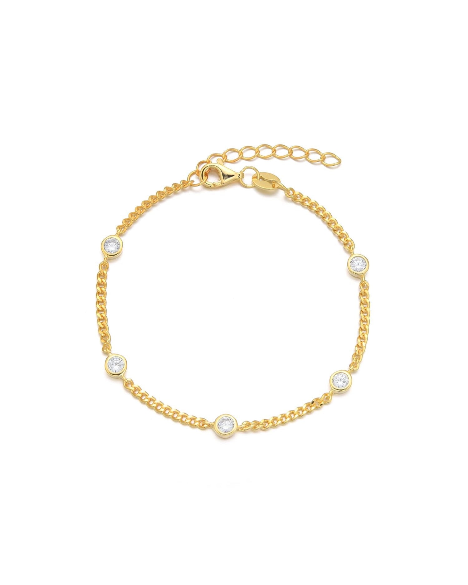 Candella Crystals Chain Bracelet Gold
