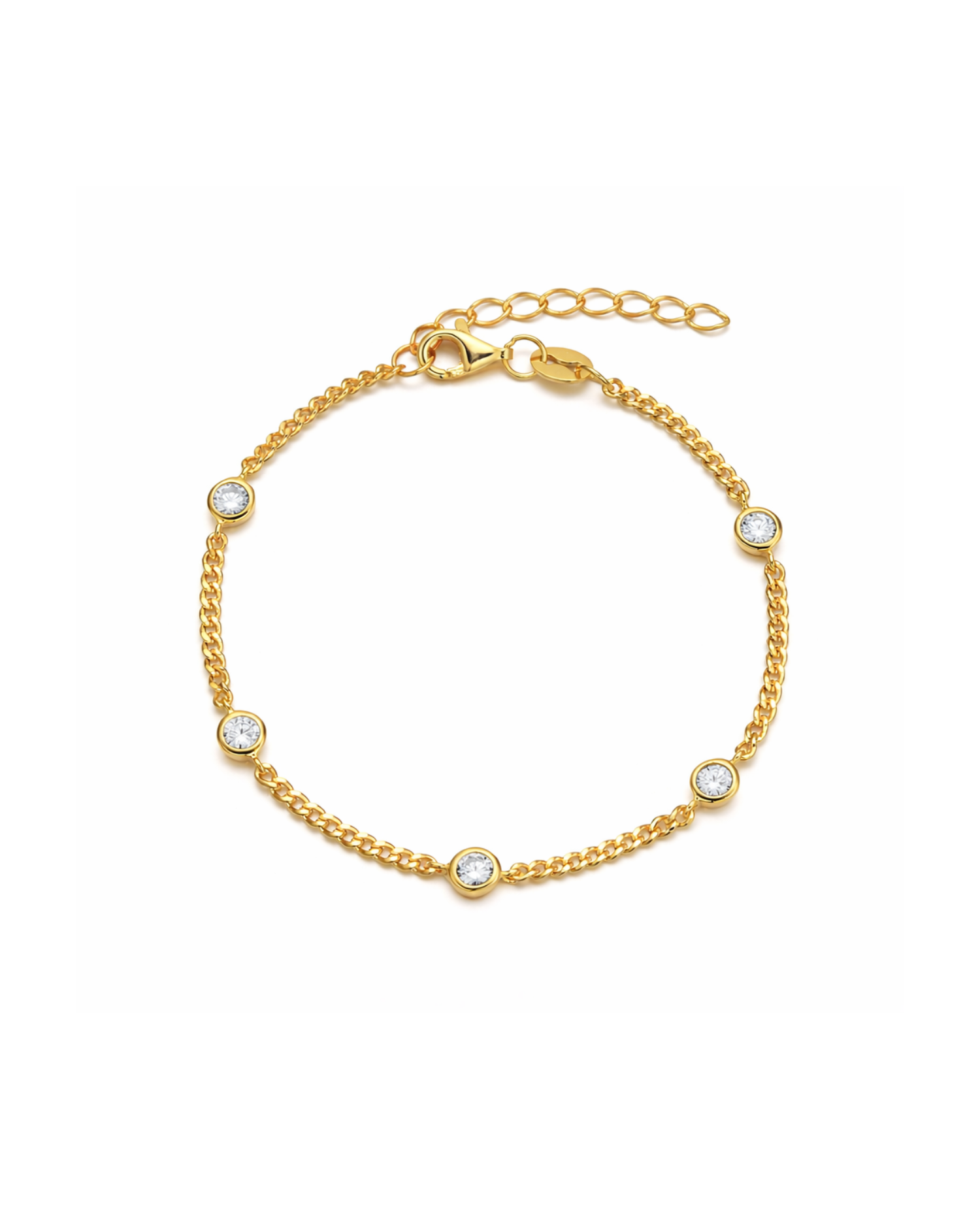 Candella Crystals Chain Bracelet Gold