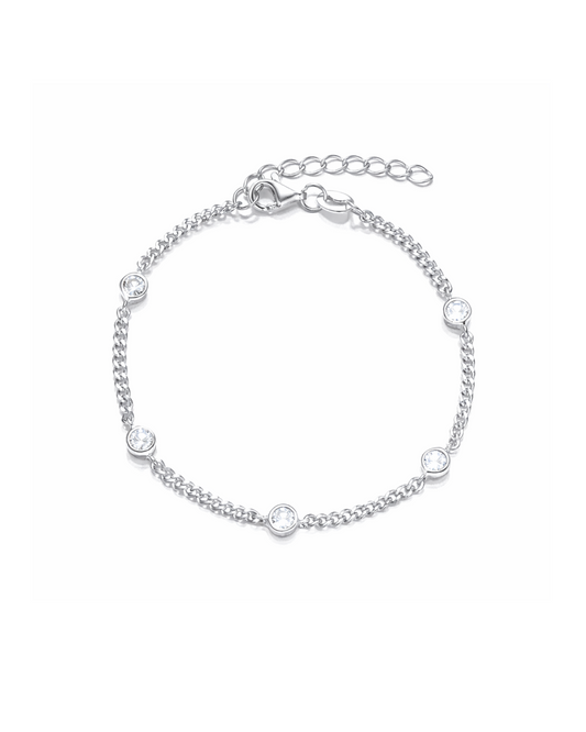 Candella Crystals Chain Bracelet Silver