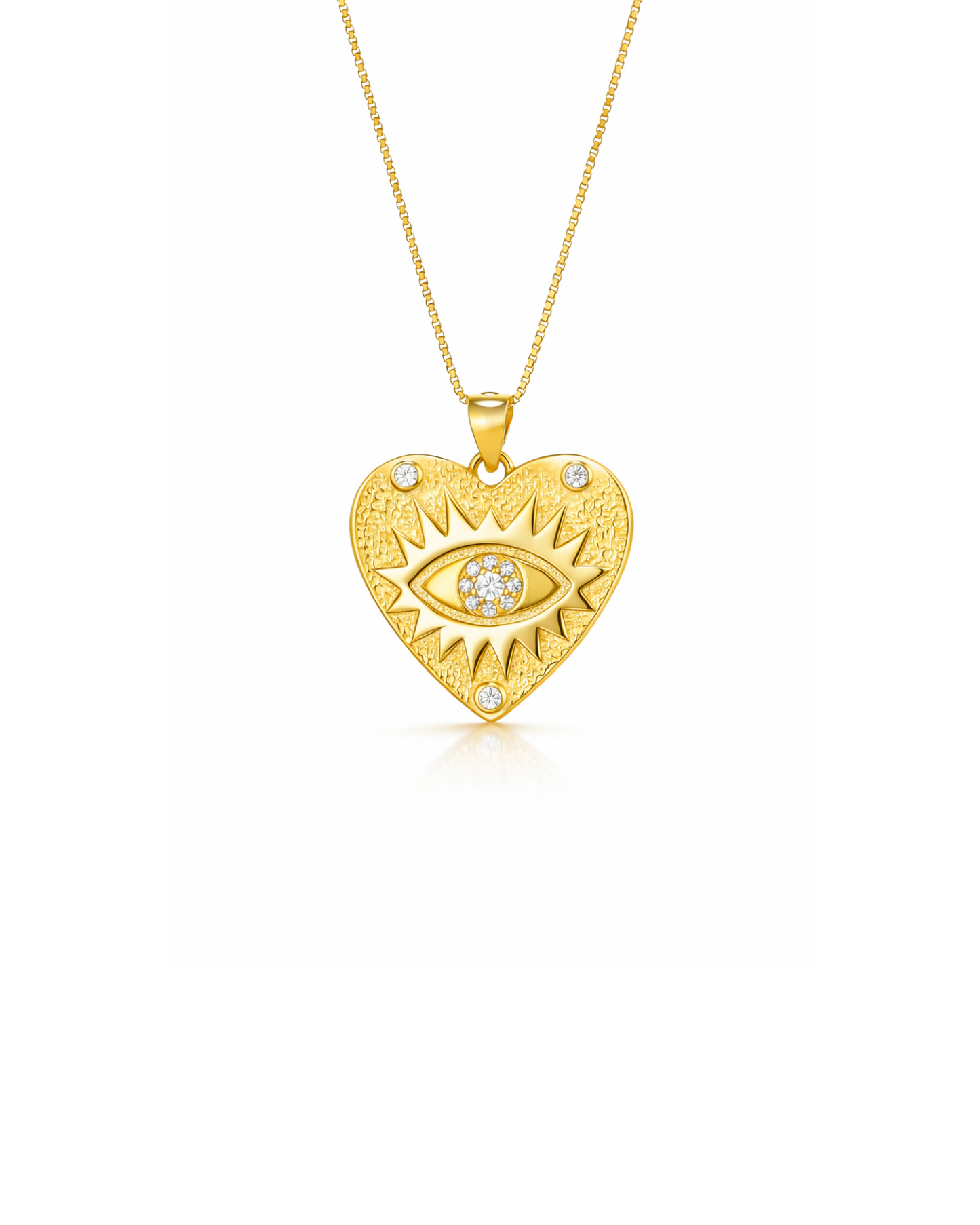 Candella Evil Eye Heart Necklace Gold