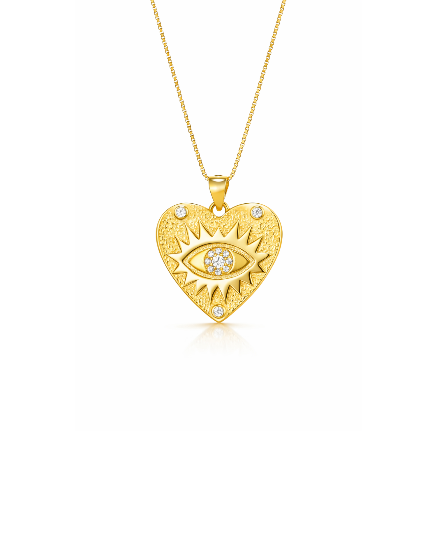 Candella Evil Eye Heart Necklace Gold