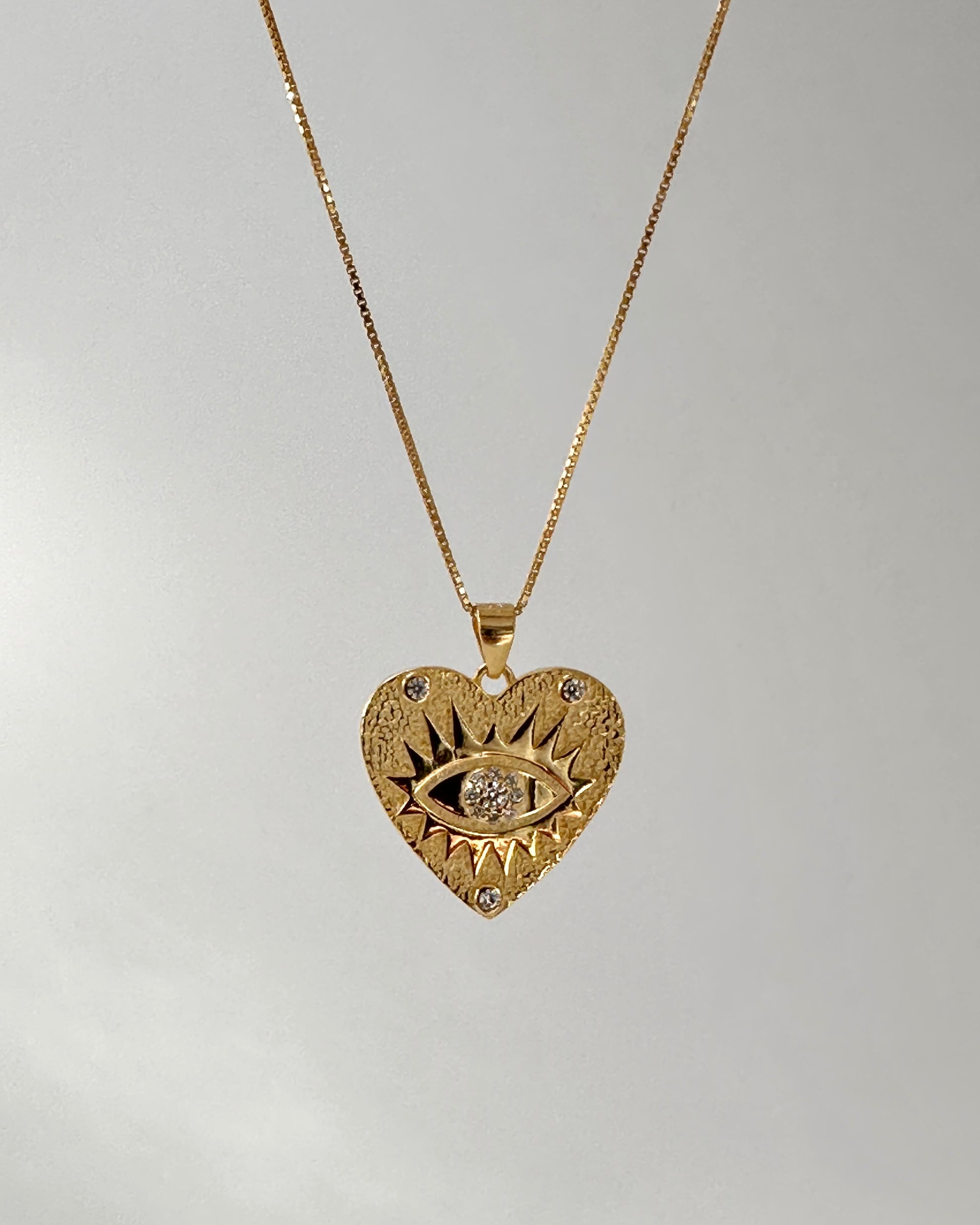 Candella Evil Eye Heart Necklace Gold