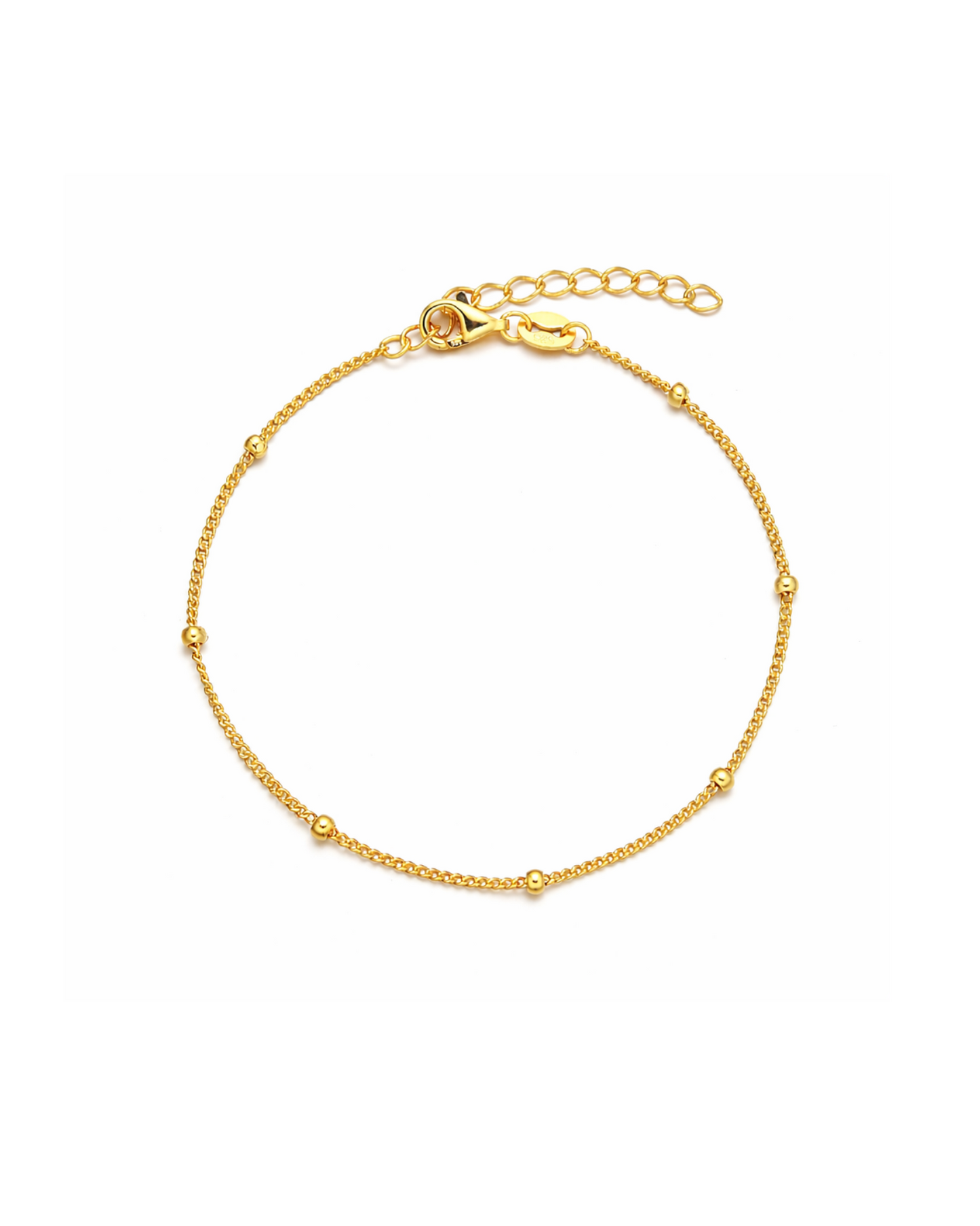 Candella Fine Beaded Chain Bracelet Gold