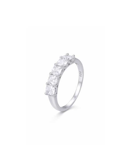 Candella Five Stones Eternity Ring Silver