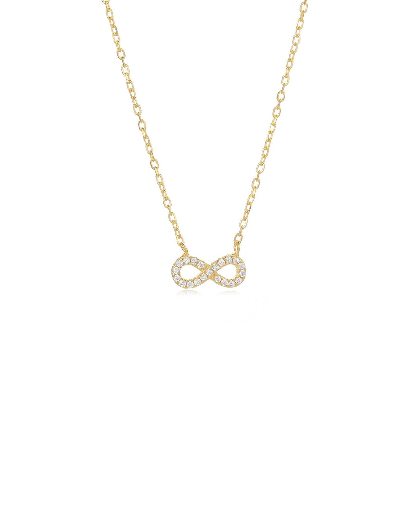 Infinity Necklace with Pavé CZ Gold