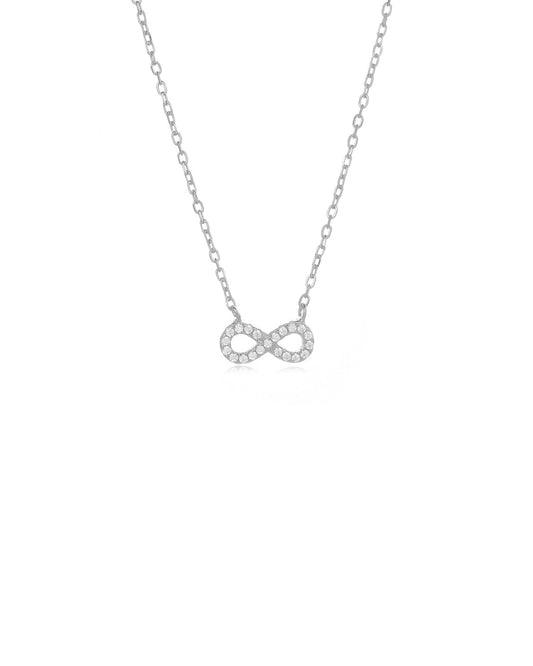 Infinity Necklace with Pavé CZ Silver