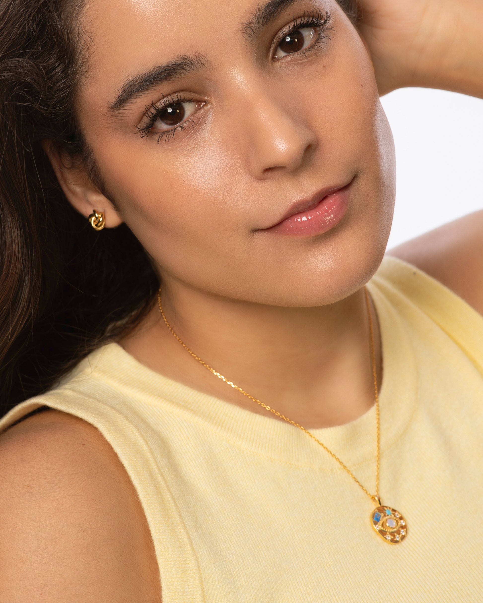 Candella Knot Stud Earrings Gold