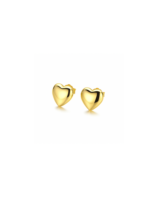 Candella Little Heart Stud Earrings Gold