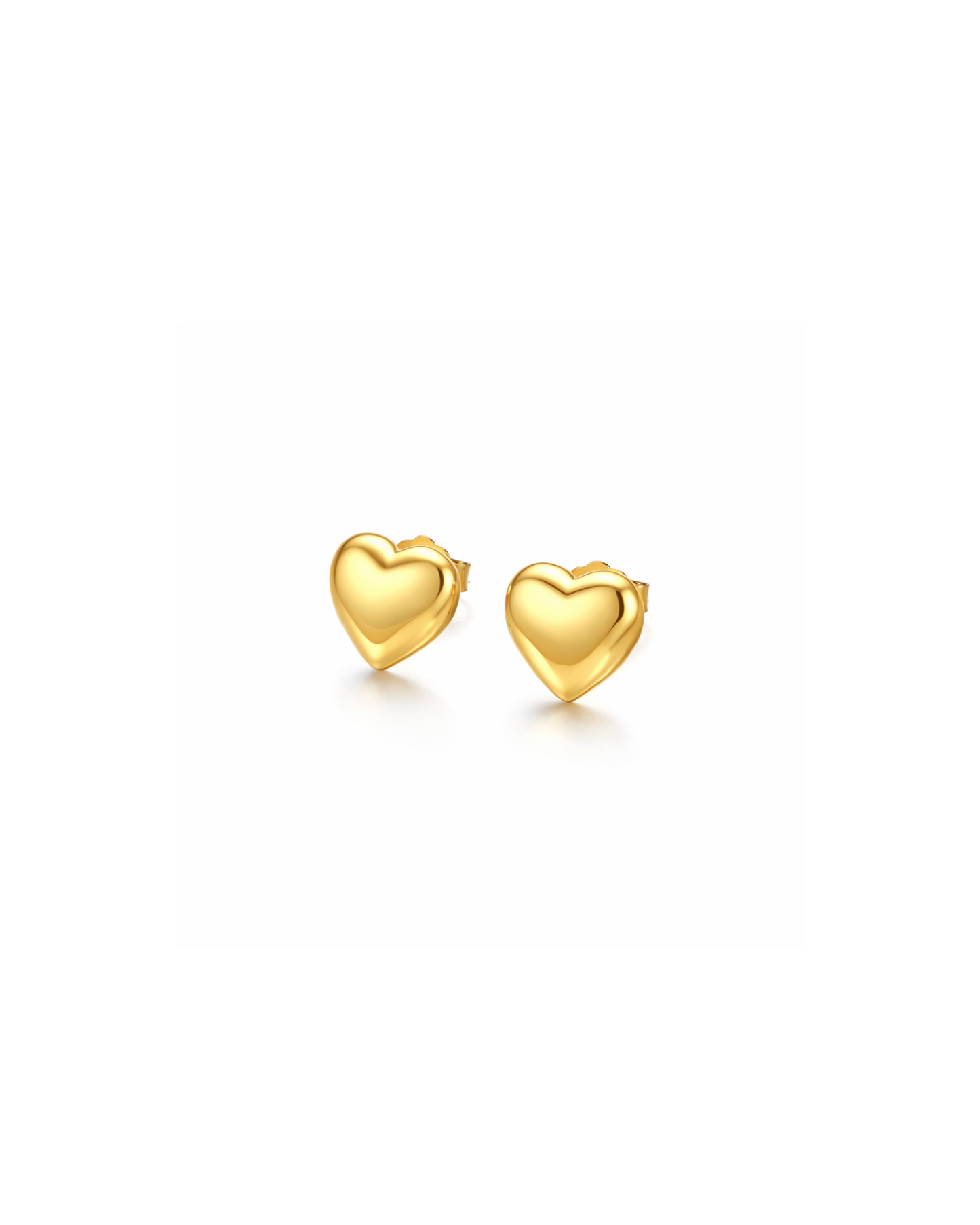 Candella Little Heart Stud Earrings Gold
