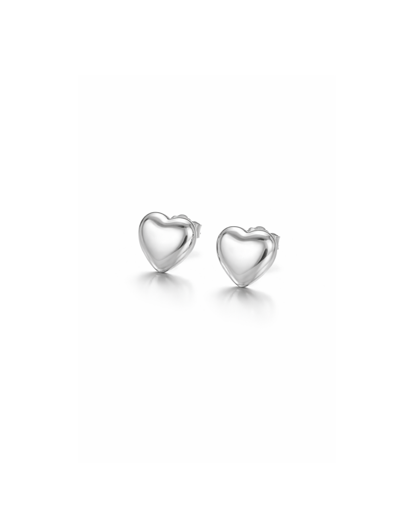 Candella Little Heart Stud Earrings Silver