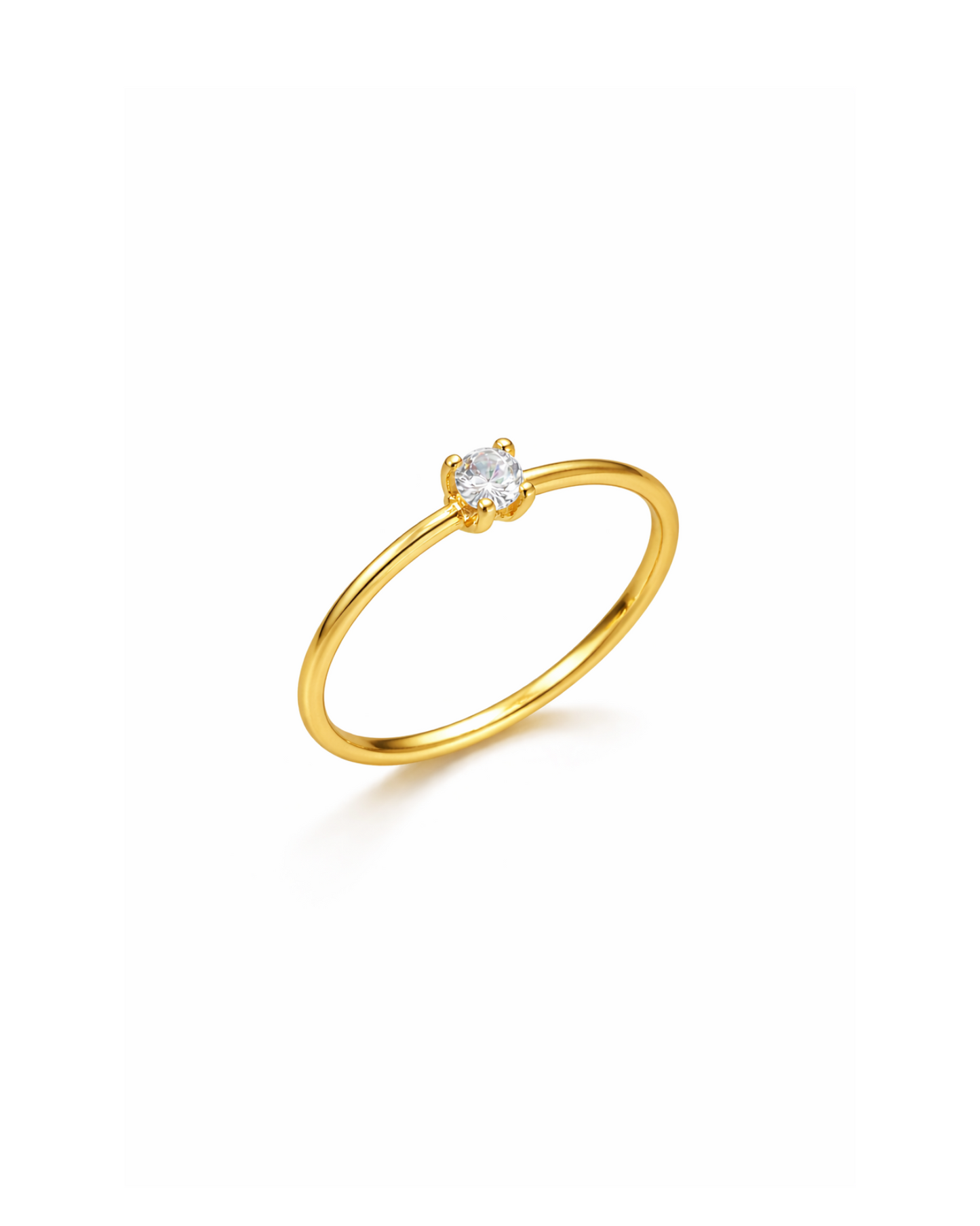 Candella Mini CZ Solitaire Ring Gold