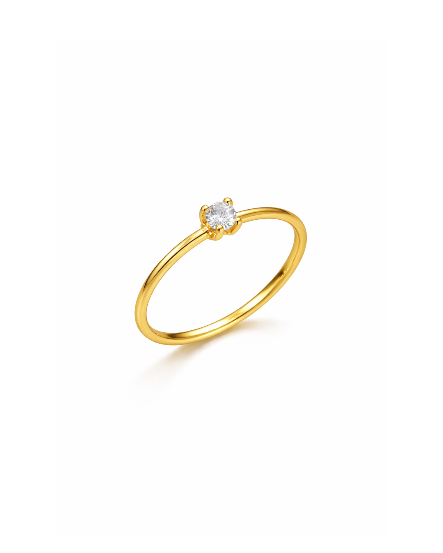 Candella Mini CZ Solitaire Ring Gold