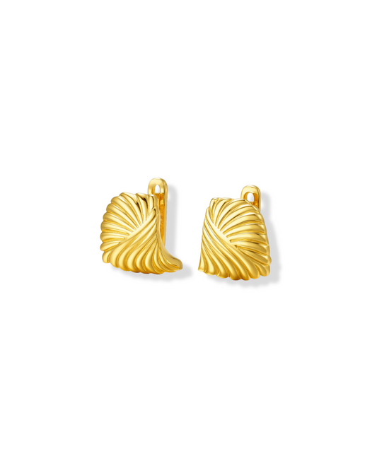 Candella Ripple Statement Earrings Gold