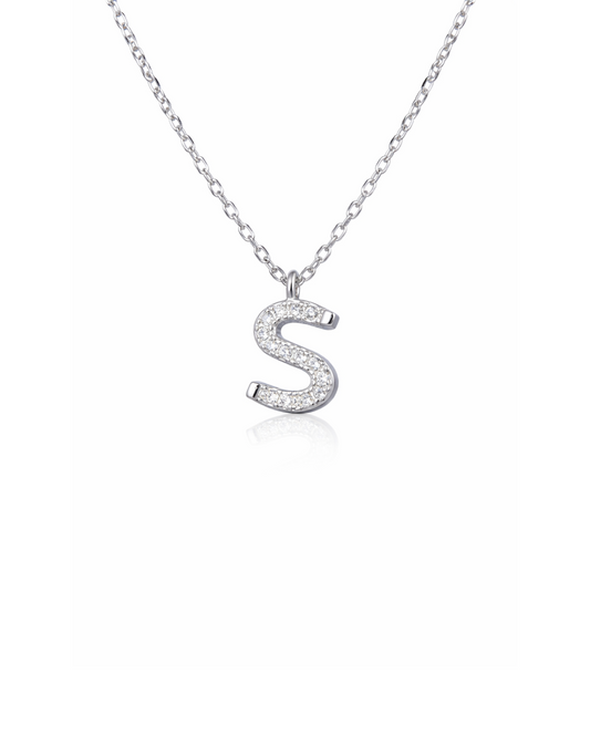 Candella S Letter Necklace Silver